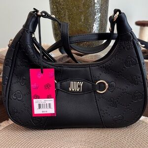 Juicy Couture Black Embossed Hobo with Gold Hardware NWT